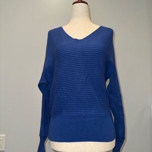 Hippie Rose Vibrant Blue V-Neck Sweater